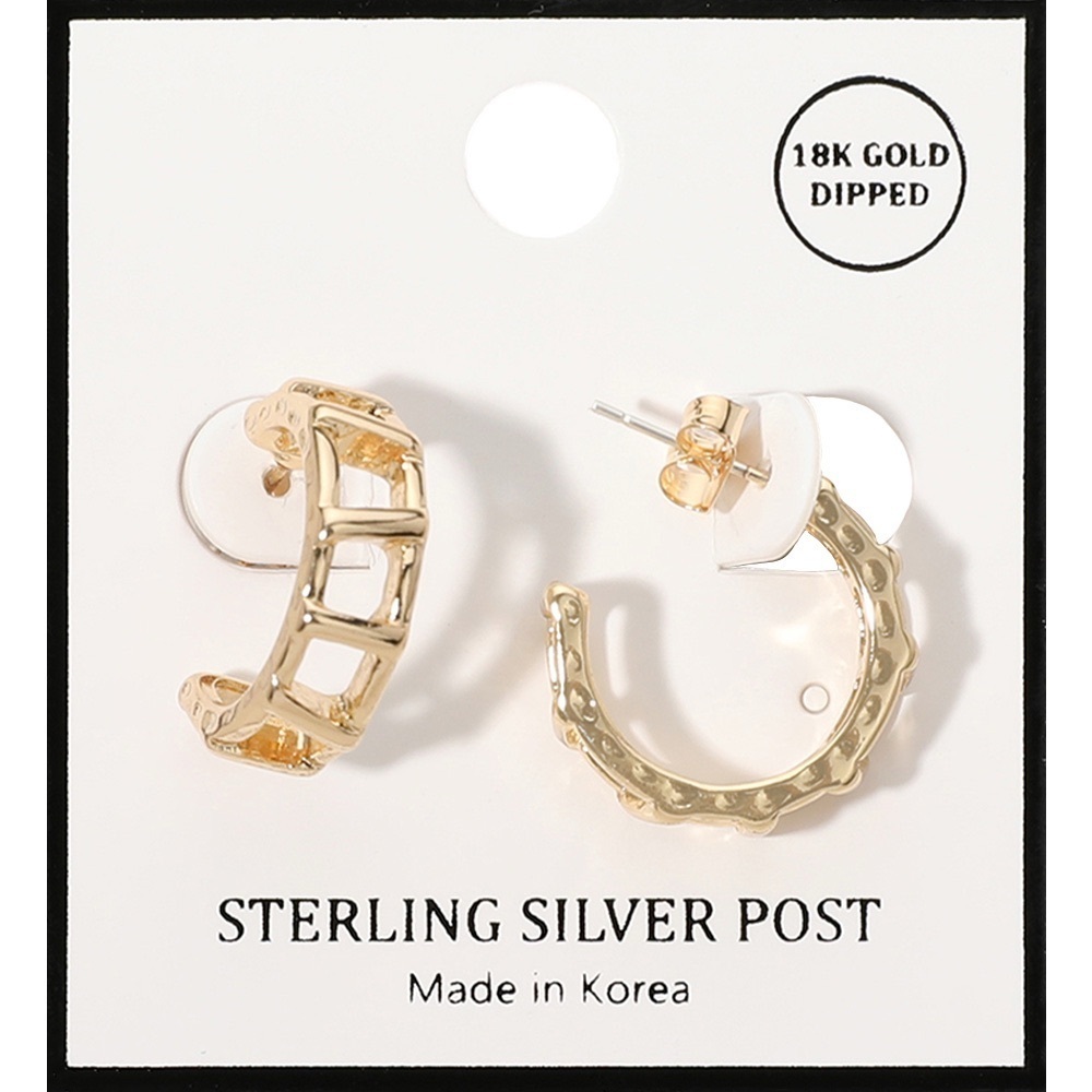 18K Gold Dipped Cut Out Hoop Earrings